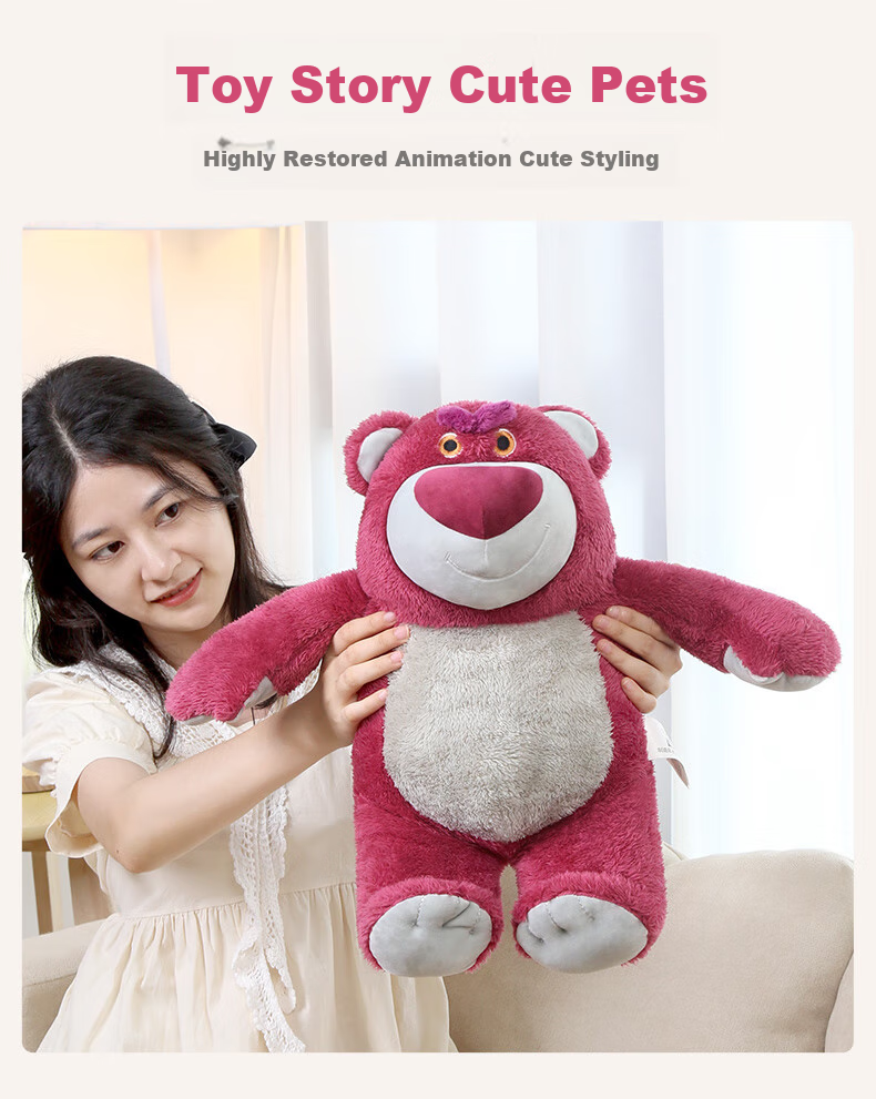 Disney Strawberry Bear Plush Toy Doll Stuffed Animal Pillow Valentine's Day Gift for Girls Birthday Present for Friends 3