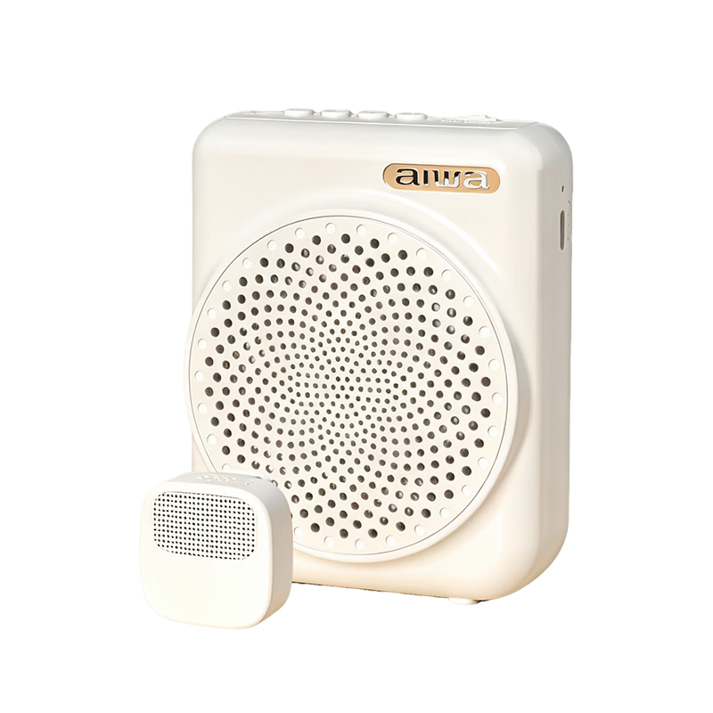 Aiwa AS-1 Little Bee Amplifier Teacher Bluetooth Speaker Long Battery Life Portable Waist-mounted Microphone White AI Noise Reduction Version