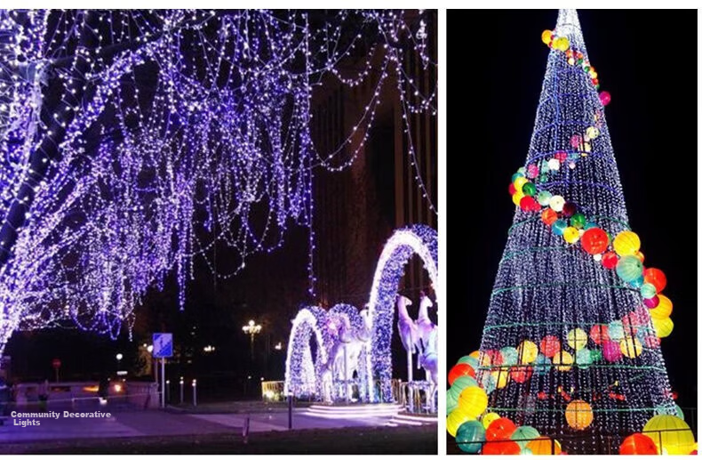 Yizhao Mei Outdoor Waterproof LED Colorful Fairy String Lights Warm Color 50m for New Year, Spring Festival, Christmas Decoration 10