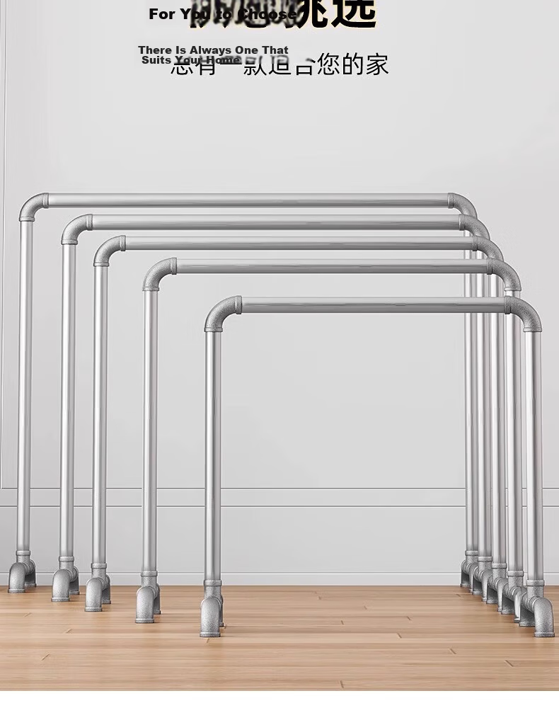 Baoyouni Steel Pipe Clothes Drying Rack, Floor-Standing Outdoor Simple Home Balcony Bedroom Clothes Hanger, Single Pole Water Pipe Quilt Drying Rack, Customizable 24