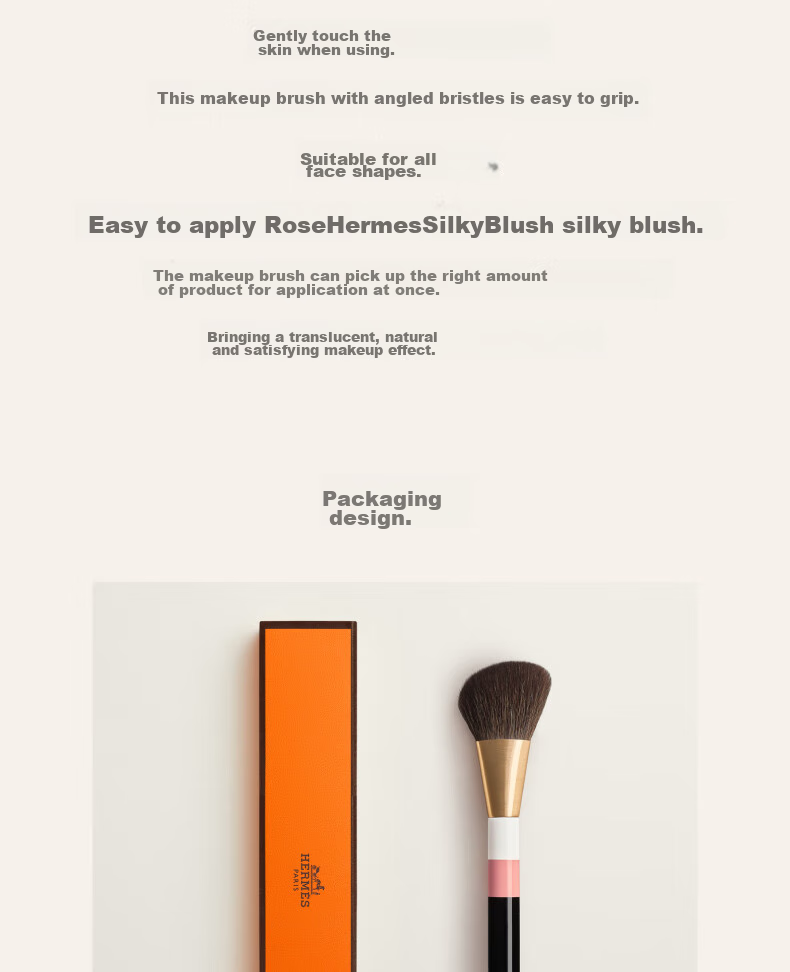 HERMES Blush Brush, Beauty Tool, Goat Hair Makeup Brush, Intense Cosmetics, Birthday Gift for Women, Gift for Girlfriend 2