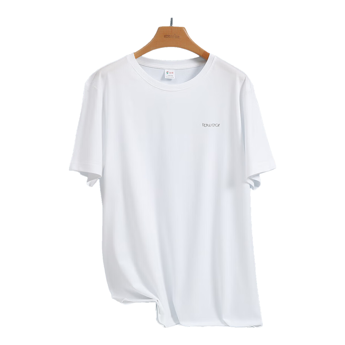 Hodo Men's Undershirt T-Shirt, Summer Short Sleeve, 100% Cotton, Comfortable And Breathable, for Outer Wear Or As Undershirt, Glacier White, Size 180