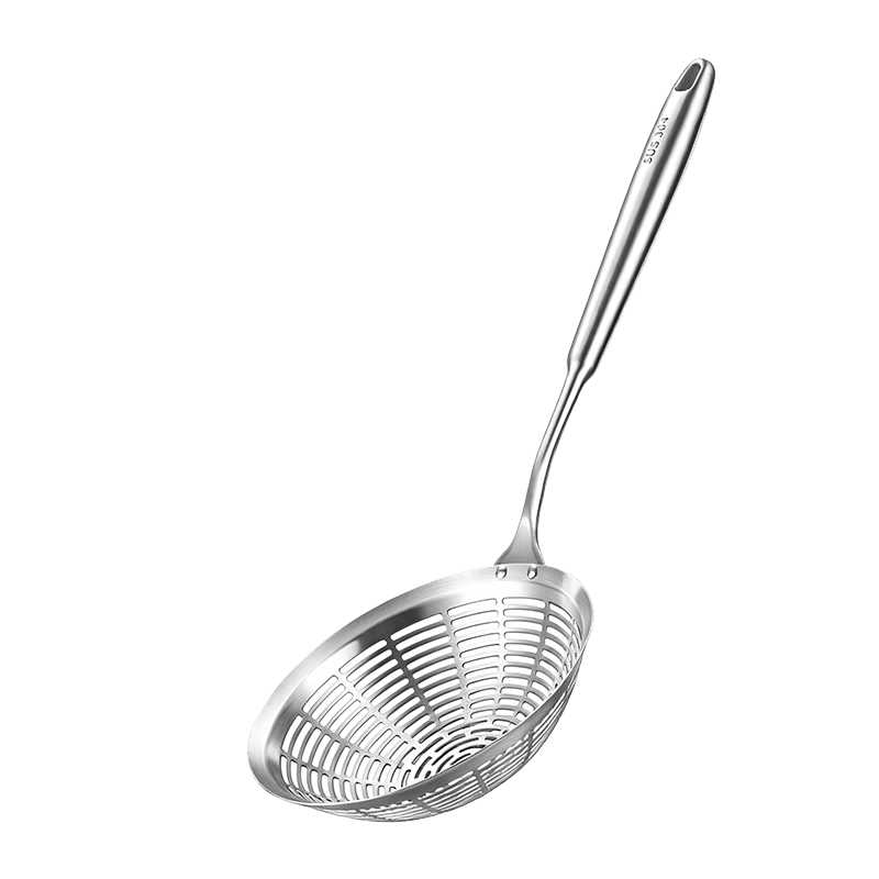 Jingmao Food-Grade 304 Stainless Steel Skimmer Thickened Durable Long Handle Heat-Resistant Household Frying Hot Pot Noodle Strainer