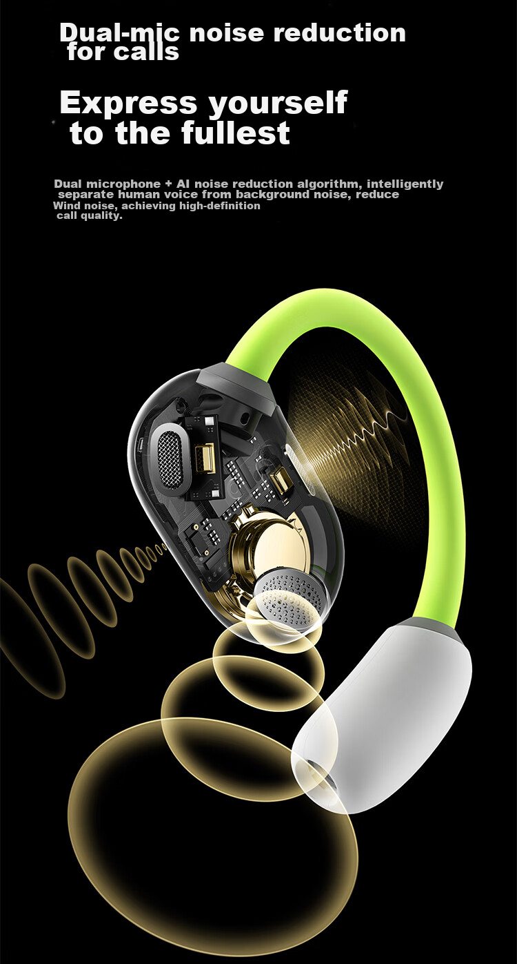 BASEUS Eli Bluetooth Headphones, Over-Ear Open-Style Comfortable Non-In Sports Running Noise-Cancelling Business Suitable for Huawei Xiaomi, White 24
