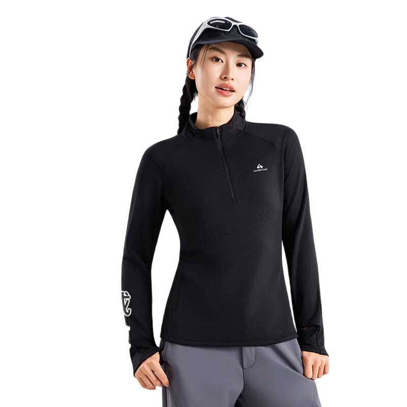 Pioneer Camp Women's Lightweight Outdoor Fleece Pullover Slim Fit Half-Zip Long Sleeve Thermal Sweatshirt