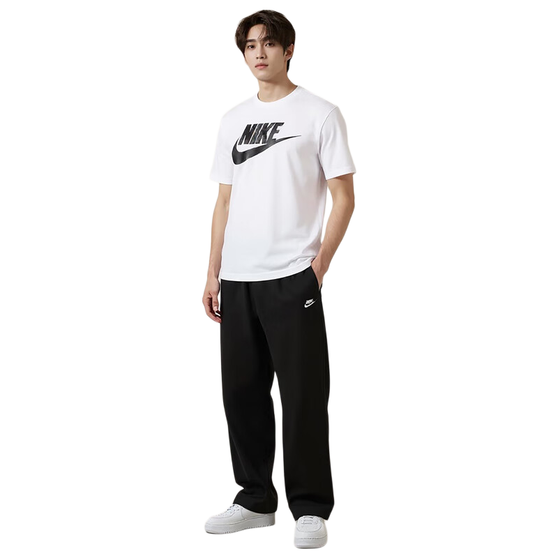 NIKE Men's Short-Sleeve T-Shirt, Pure Cotton, Sports Casual, Comfortable Versatile, AR5005-101, White, XL