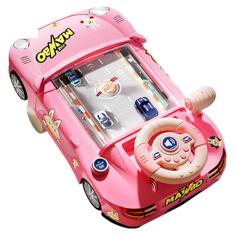 Mabaozibao Children's Toy, for Ages 3-6, Birthday Gift for Girls, Racing Game with Obstacle Avoidance, Educational Racing Car Game Machine