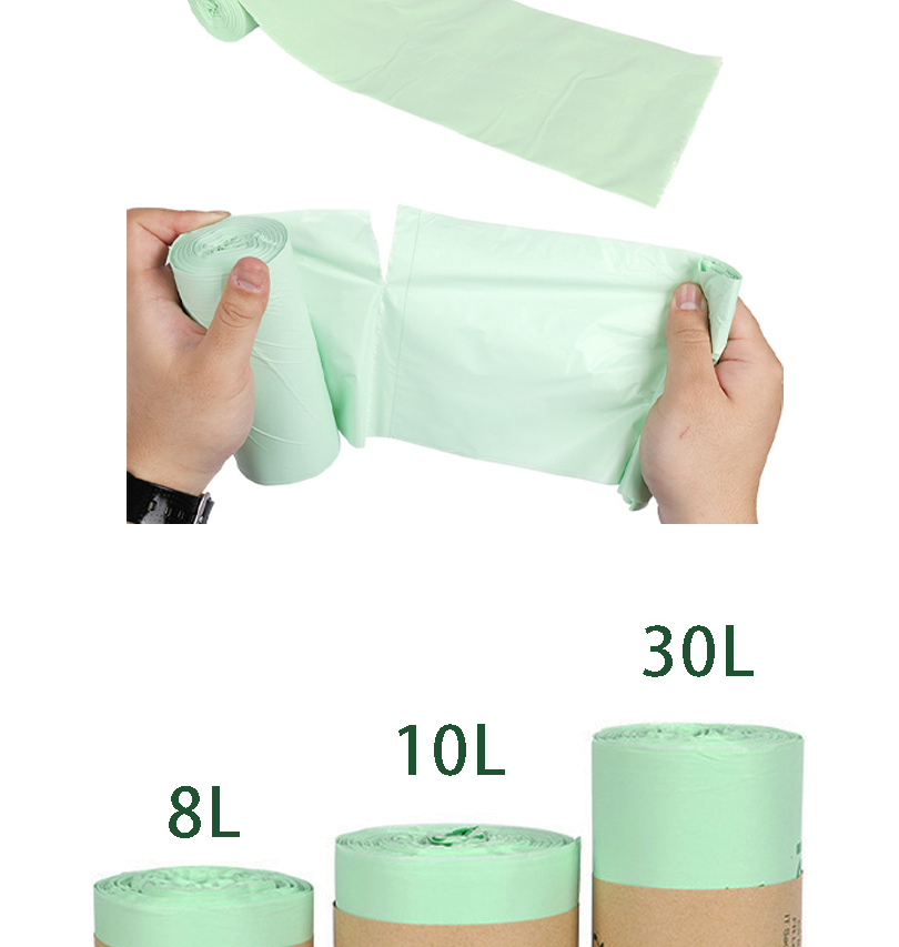 Haisidike Biodegradable Garbage Bags, Light Green, 8L (40*38cm), 50 Pieces, PLA Corn Starch Biodegradable Compostable Garbage Bags, Disposable Eco-Friendly Bags, HKZX-36 10