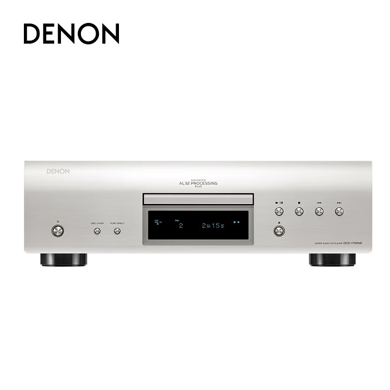 DENON DCD-1700NE Home Theater HiFi Audiophile Sound System, CD/SACD Player, DVD-R/RW, Silver