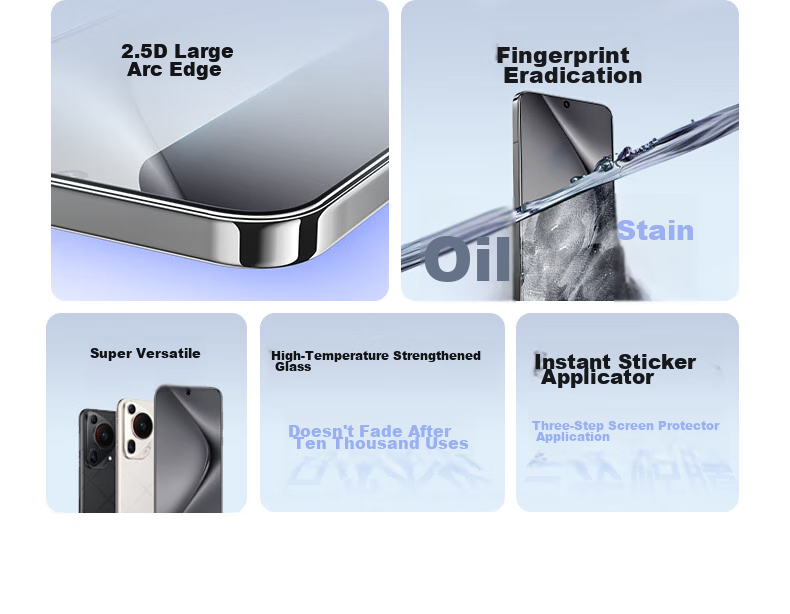 UGREEN Tempered Glass Screen Protector for Huawei Pura70, Full Coverage No Hole HD Clear Anti-Fingerprint Film with No Black Or White Edges, Ultra-Thin Anti-Sweat 2 Pieces 6