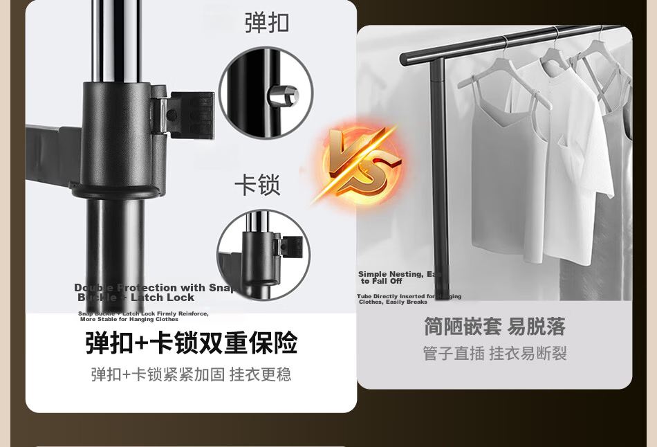 Yicainianhua Clothes Drying Rack, Floor-Standing Clothes Hanger, Storage Shelf, Indoor Clothes Hanger, Balcony Drying Rod, Extendable Quilt And Clothes Drying Rack, 2022 Model 3