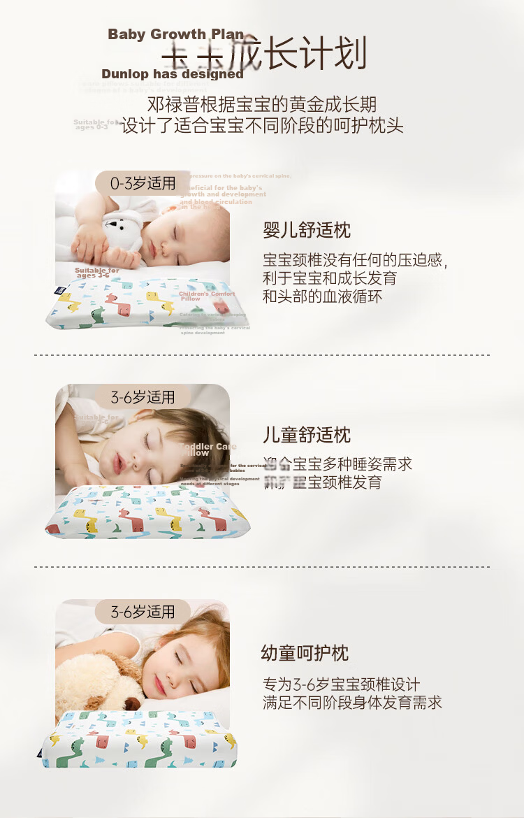 DUNLOP Toddler Care Pillow 3-6 Years Old Natural Latex Pillow Imported from Sri Lanka 5