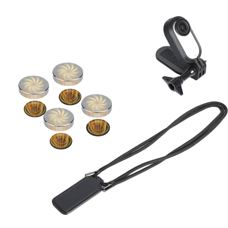 Qiye Protective Frame Magnetic Mount for Insta360 GO3 Thumb Camera Accessories GO3S Magnetic Neck Strap Anti-Lost Lanyard Desktop Stand