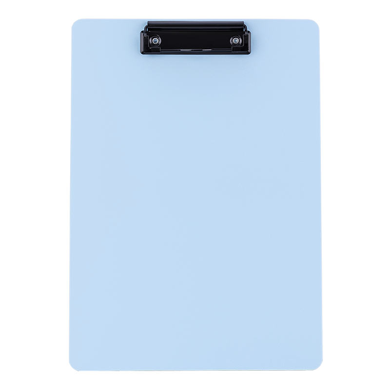 Deli A4 Writing Clipboard, Metal Strong Clip Plastic File Folder Conference Folder Menu Holder, Multifunctional Writing Pad, Office Supplies 64502 Light Blue