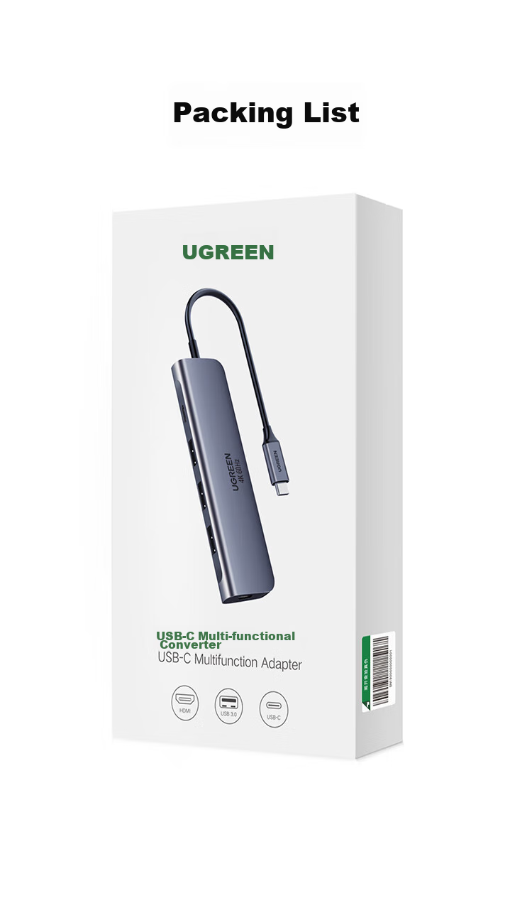 UGREEN Type-C Expansion Dock, 4K 60Hz Hub, USB Multi-Port Adapter, HDMI 2.0 Female Converter, Compatible with Apple Laptops, Mac Computers, IPad Pro, And Smartphones 23