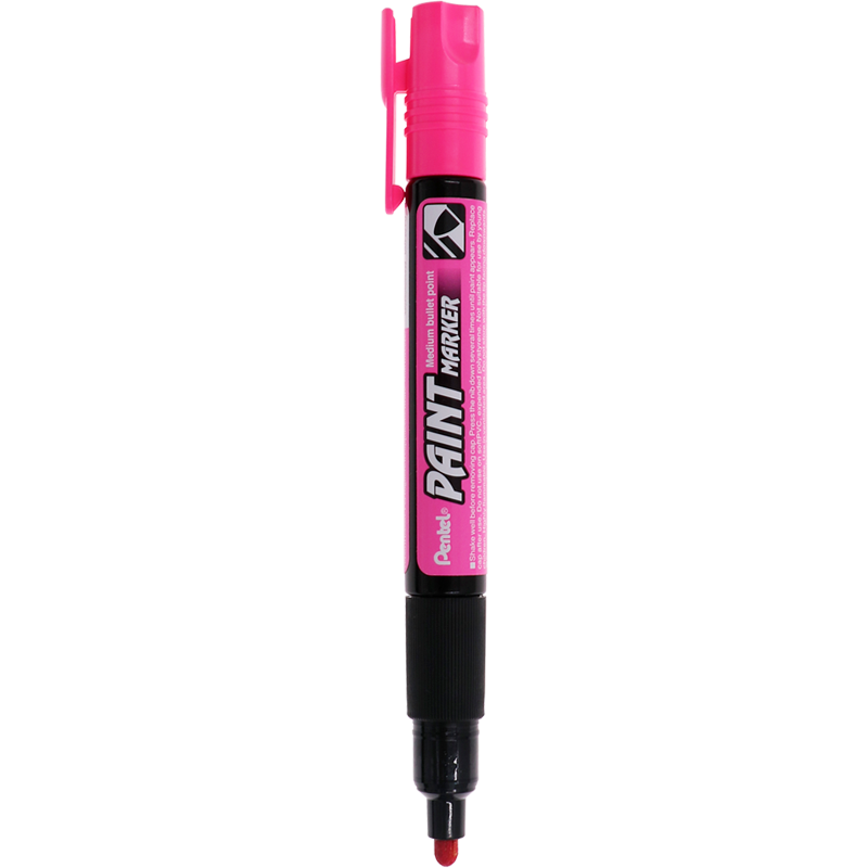 Pentel Colorful Round-Tip Paint Marker, Waterproof Quick-Drying Marker, Thick-Tip Advertising Pen MMP20, Pink Single Pack
