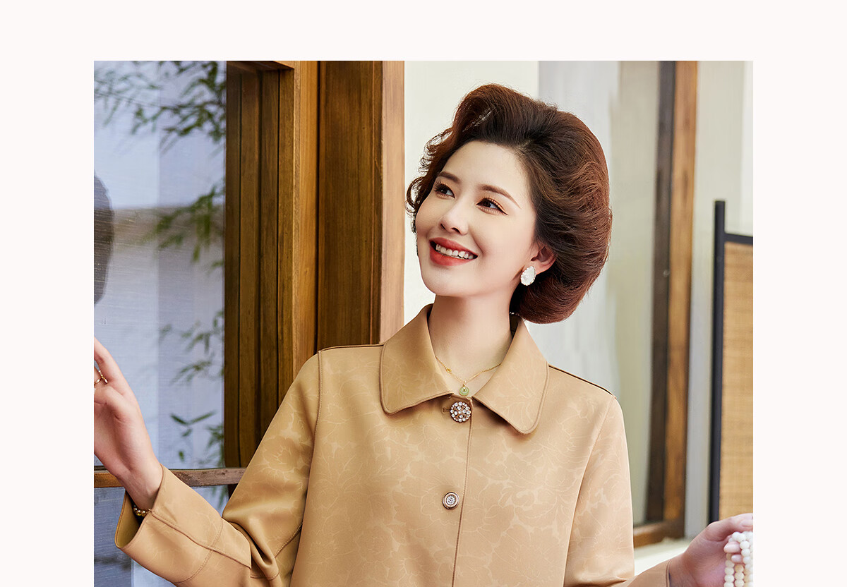 Yuzhaolin Mom's New Year Red Coat Middle-aged and Elderly Women's Spring and Autumn Windbreaker Short Jacket Y243U2013 18