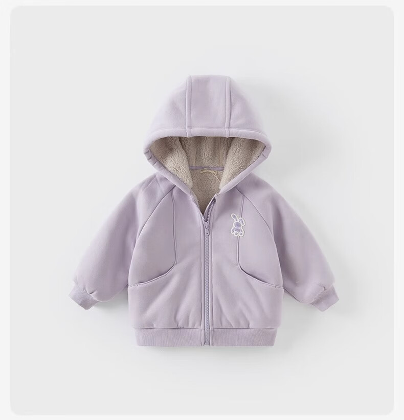 DAVE & BELLA Kids Autumn Jacket Fleece Lined Casual Hoodie for Boys and Girls Baby Hooded Clothing 5