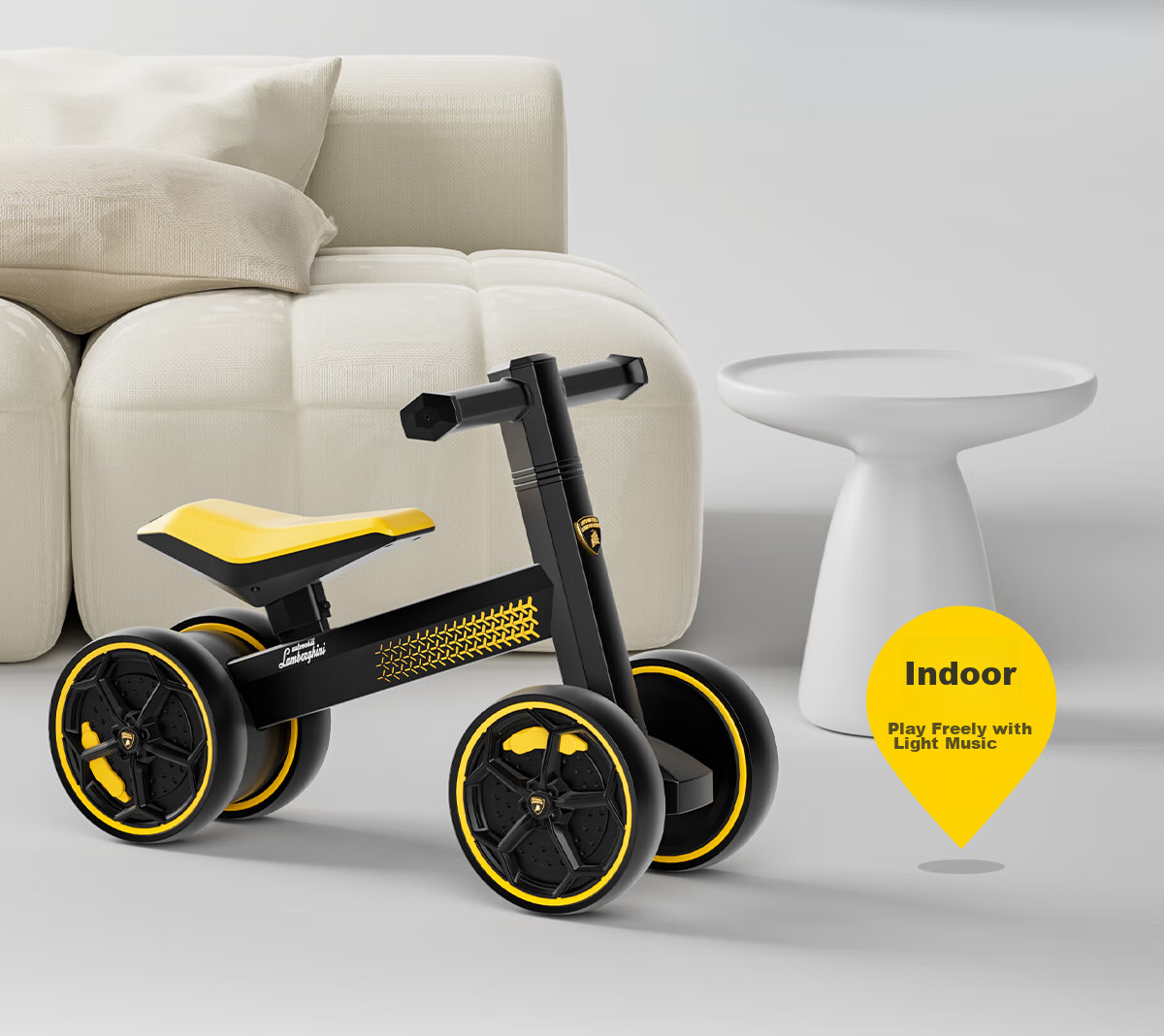 AUTOMOBILI LAMBORGHINI Children's Balance Bike for Ages 1-3, Anti-Rollover Baby Toy, National Day Birthday First Birthday Gift, Gliding Walker 21