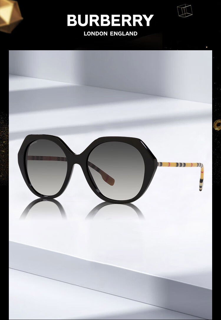 BURBERRY [Official Authentic Product], Sunglasses, Unisex Round Frame Sunglasses, 0BE4375F38538G57 1