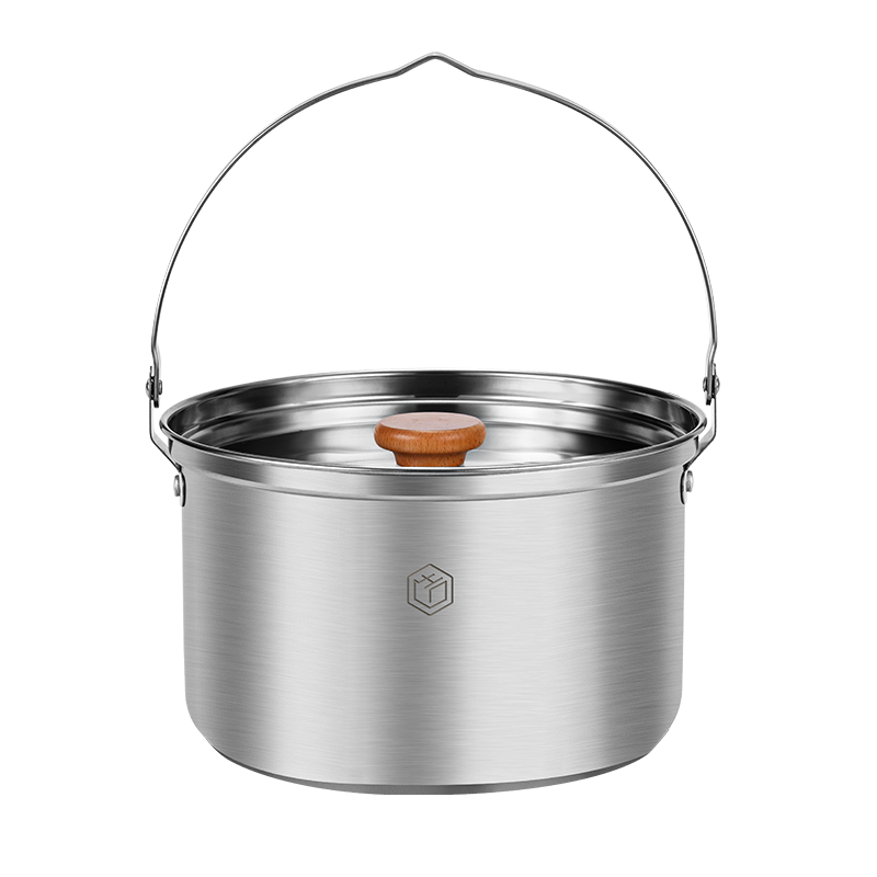 JD Original 304 Stainless Steel Outdoor Cookware Set of Four Pieces, Camping Stove Cookware, Picnic Equipment Set Including Pot, Frying Pan And Soup Pot