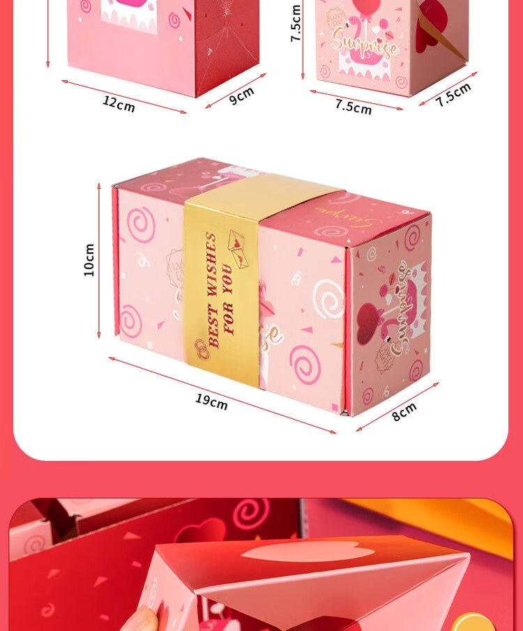 Dipuer Surprise Bouncy Box, Red Packet, Money Explosion, New Year's Gift, Valentine's Day Present, Ceremonial Gift for Boyfriend Or Girlfriend, Birthday Gift 4