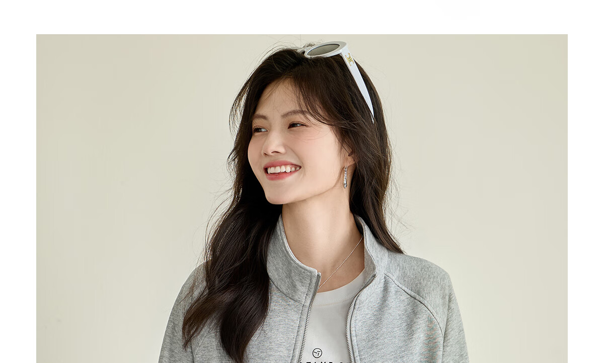 She Enjoy Casual Jacket Women Spring Autumn Versatile Raglan Sleeve Zip-up Stand Collar Sweatshirt T143U2004 3