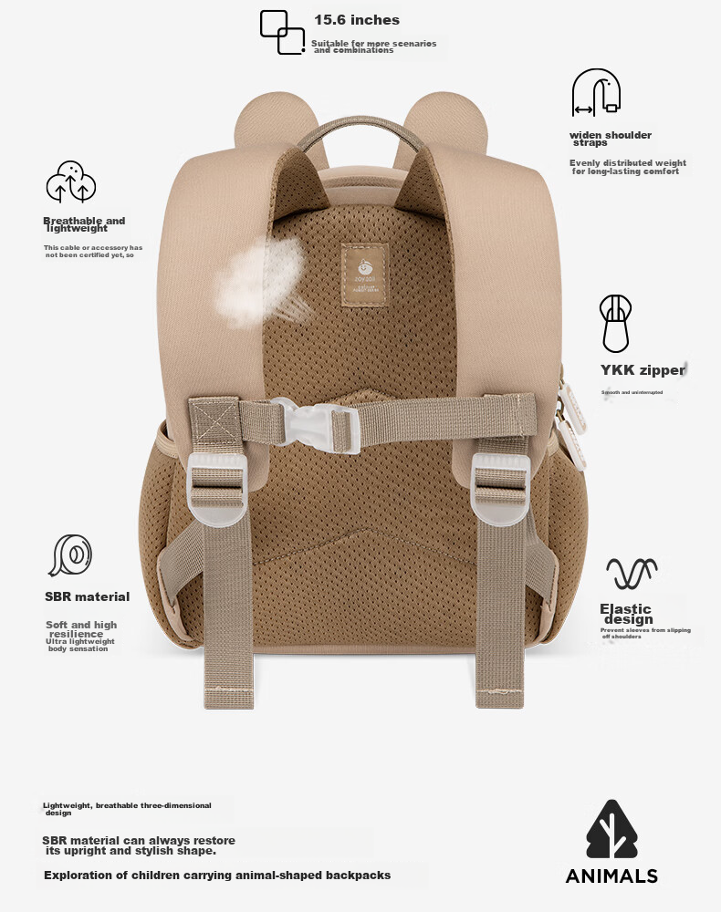 Zoy Zoii Children's Backpack, Kindergarten Schoolbag for Ages 3-6, Cute Lightweight Breathable Comfortable Shoulder Bag, Birthday Gift for Boys And Girls 11