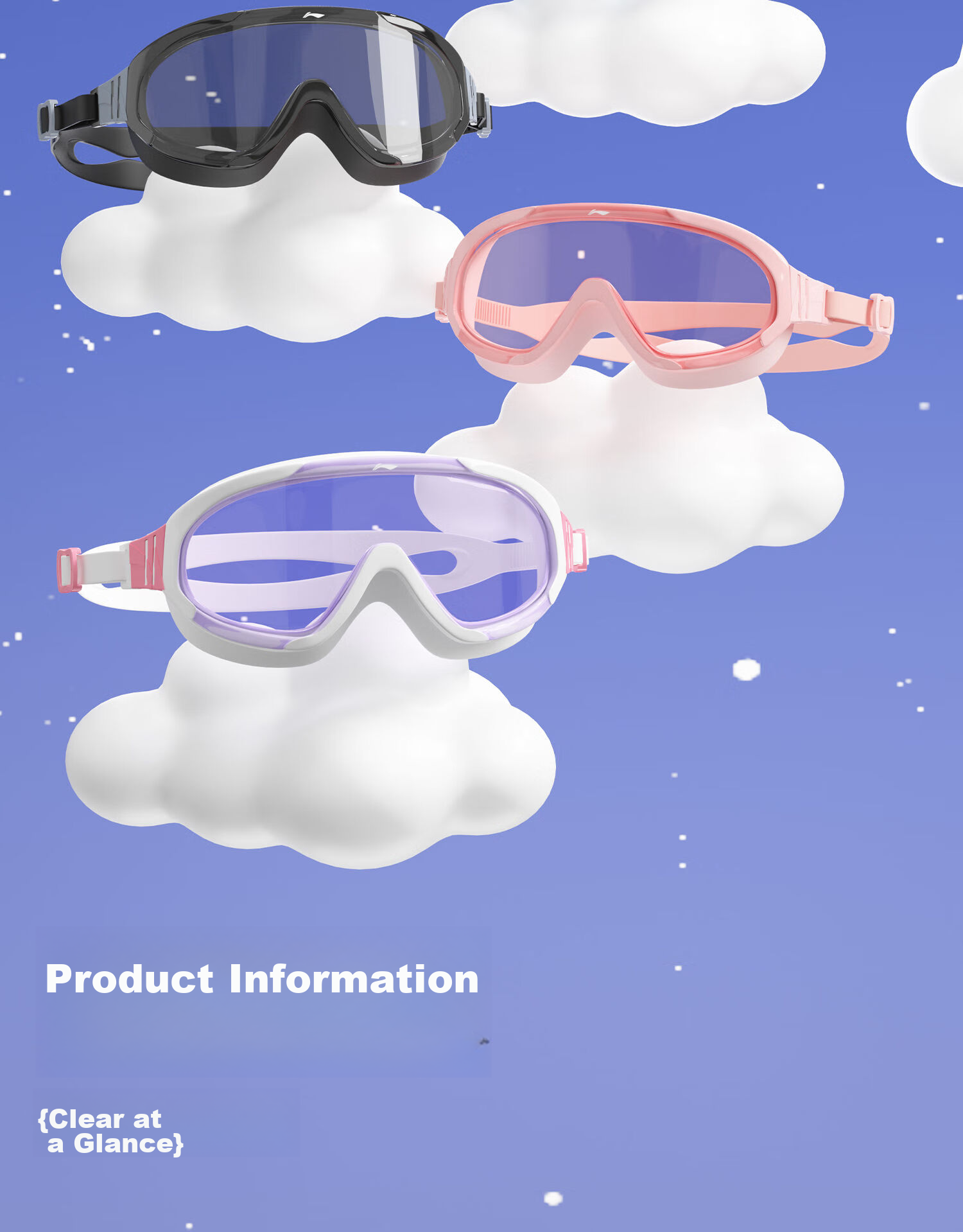 Li-Ning Swimming Goggles for Men And Women, Adult Large Frame, High Definition Anti-Fog Comfortable Waterproof Swimming Glasses, Professional Diving Equipment, 533-2 14