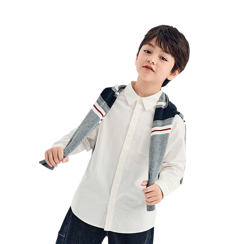 BALABALA Boys' Shirt, Children's Long-Sleeve Autumn Wear, Girls' Plaid Jacket [Same As In-Store], 202325102201