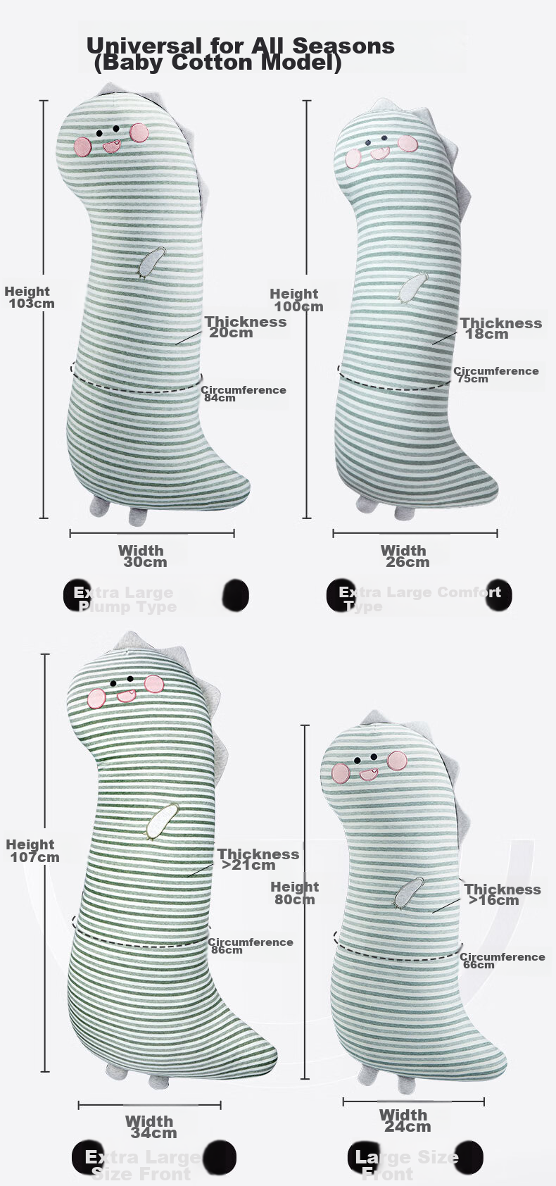 Legua Sleeping Hug Pillow, Full-Length Body Pillow for Bed, Side Sleeper Leg Pillow, Dinosaur Hugging Pillow 20