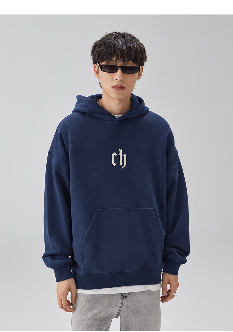CHINISM CH Sweatshirt for Men, Spring And Autumn Classic Simple Couple's Top, Heavyweight American-Style Hoodie, Sports Casual Pullover Hooded Sweatshirt 28