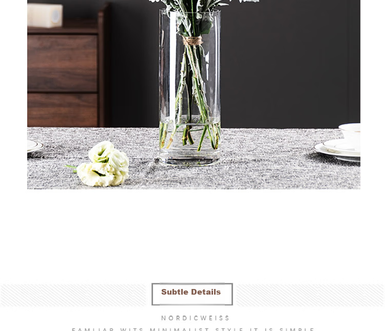 Shengshi Taibao Glass Vase Transparent Lucky Bamboo Hydroponic Container Large Straight Cylinder Vase for Living Room Table Decoration Model 1020 12