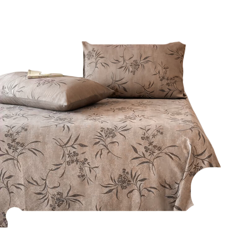 CROWN Single Bed Sheet 1.8x2.3m Hotel Anti-Dirt Bed Cover Non-Silk Smooth for Students Military Training Dormitory