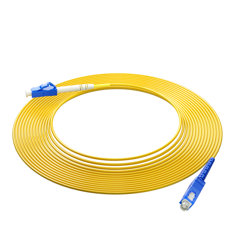 SINGFIYA Telecom Grade Φ3.0 Low Smoke Halogen-Free Fiber Optic Patch Cord Transceiver Pigtail - Single Mode Single Core Patch Cord SC-LC 10M