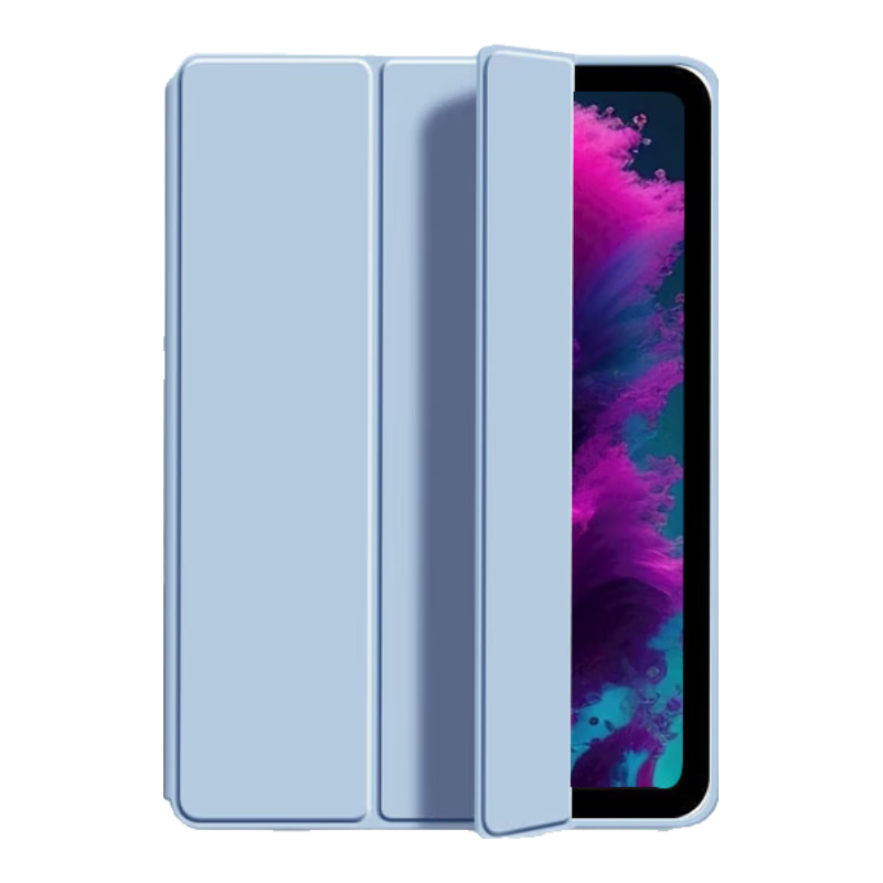 JPLAYER Apple IPad 9th Generation Protective Case 2021 Model, 10.2-Inch 8/7 Generation Tablet Case, Tri-Fold Stand, Smart Sleep/Wake Function, Full Coverage, Slim Shell, White Ice Blue