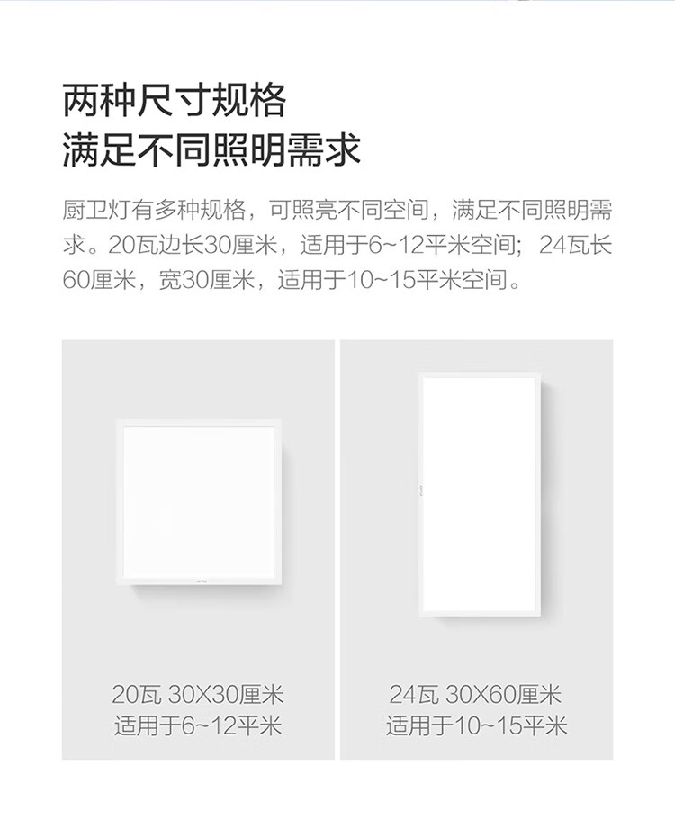 OPPLE Kitchen Light, Integrated Ceiling High Color Rendering True Color Light Panel Light, Buckle Board Light Moisture-Proof Model, Boshin IV 2