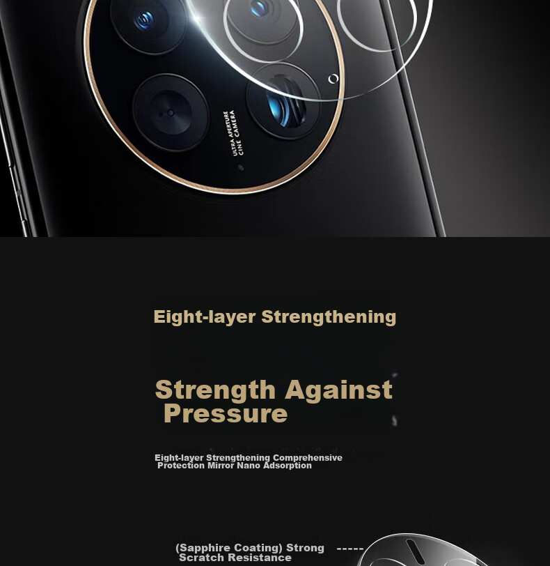 ESCASE Huawei Mate50Pro Camera Lens Protector, Full Coverage HUAWEI Rear Camera Protection, Wear-Resistant, Scratch-Resistant Glass, All-In Transparent 9