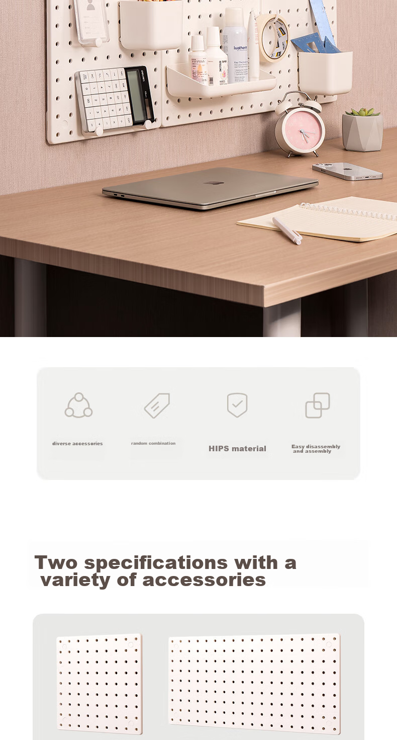 Deli [Desktop Organizer - 2 Pieces] Storage Pegboard Accessories, Vertical Storage Rack for Desk/kitchen/dormitory 2