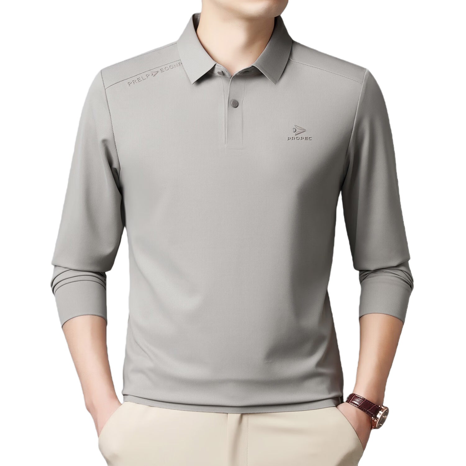 Romon Men's Long Sleeve T-Shirt Spring Polo Shirt Business Casual Sweatshirt Executive Top Base Shirt Jacket Black 3XL W8E