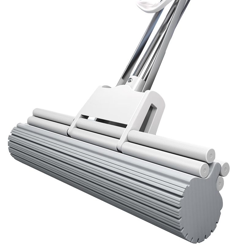 Taitaile Sponge Mop 33cm with 1 Cotton Head, No-Hand Roller, Absorbent Floor Cloth, Lazy Person's Sponge Mop for Wet And Dry Use