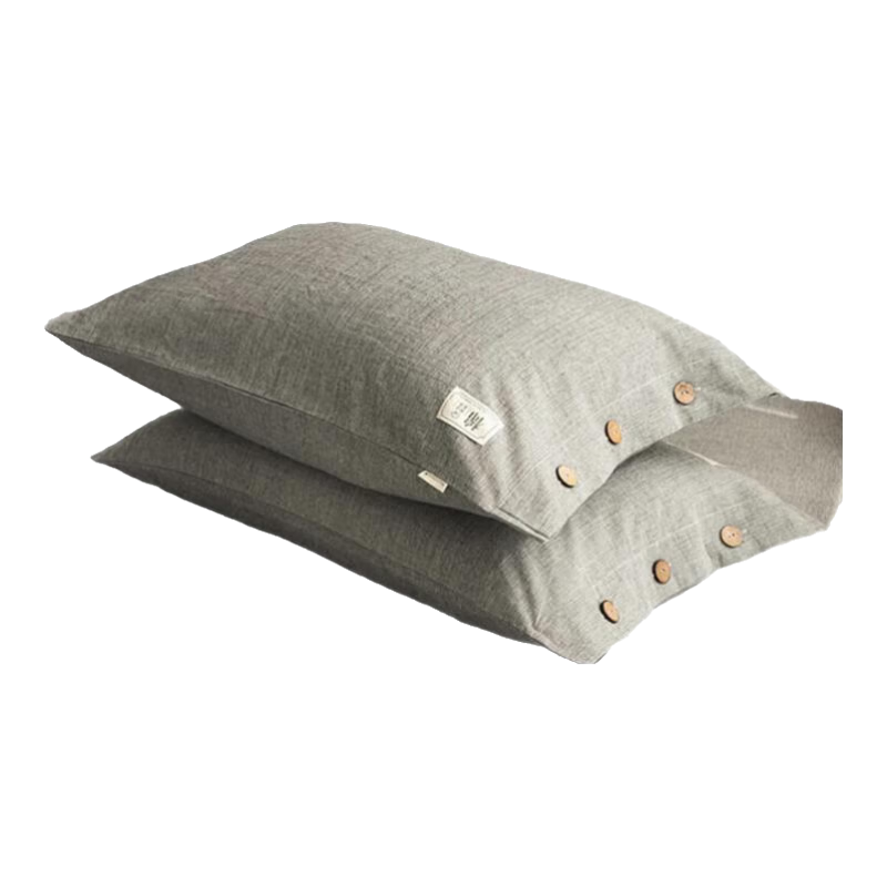 Wuyinliangpin Class A Pure Cotton Pillowcase, 100% Cotton, 48x74cm, Set of Two, Fashionable Gray