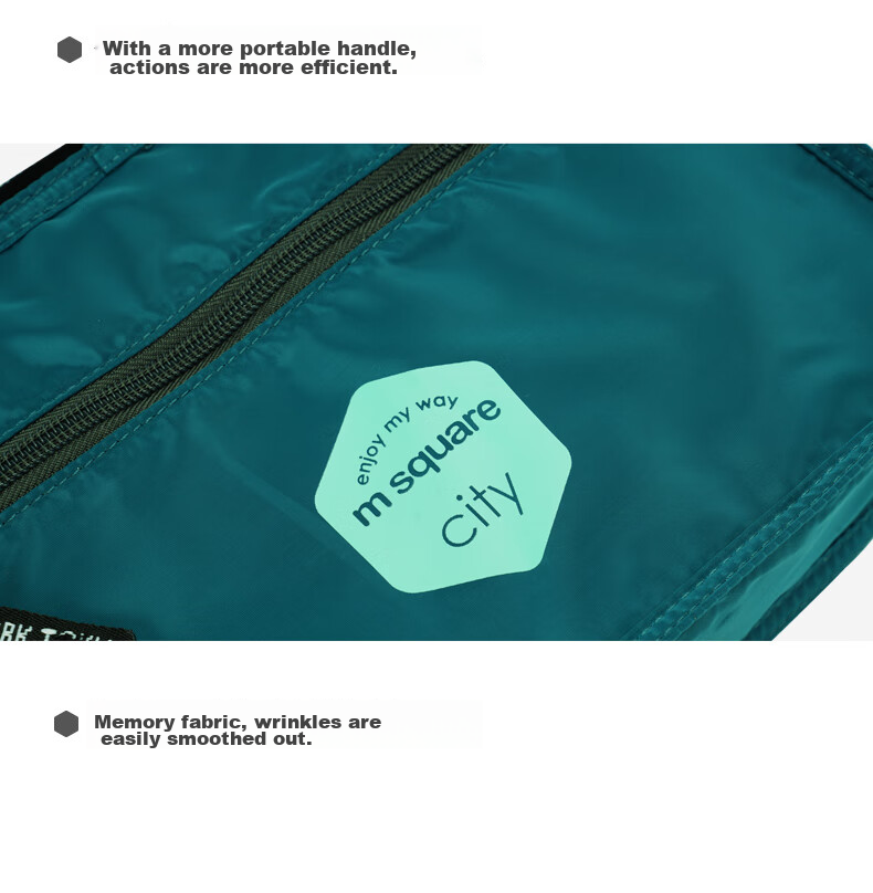 M Square Travel Storage Bag, Clothes Organizer, Portable Luggage Bag for Trips, Lake Blue, M*2 14