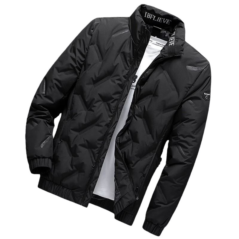 ROMON Men's Winter Down Jacket Casual Commuter Warm Outdoor Coat Black 3XL YR18
