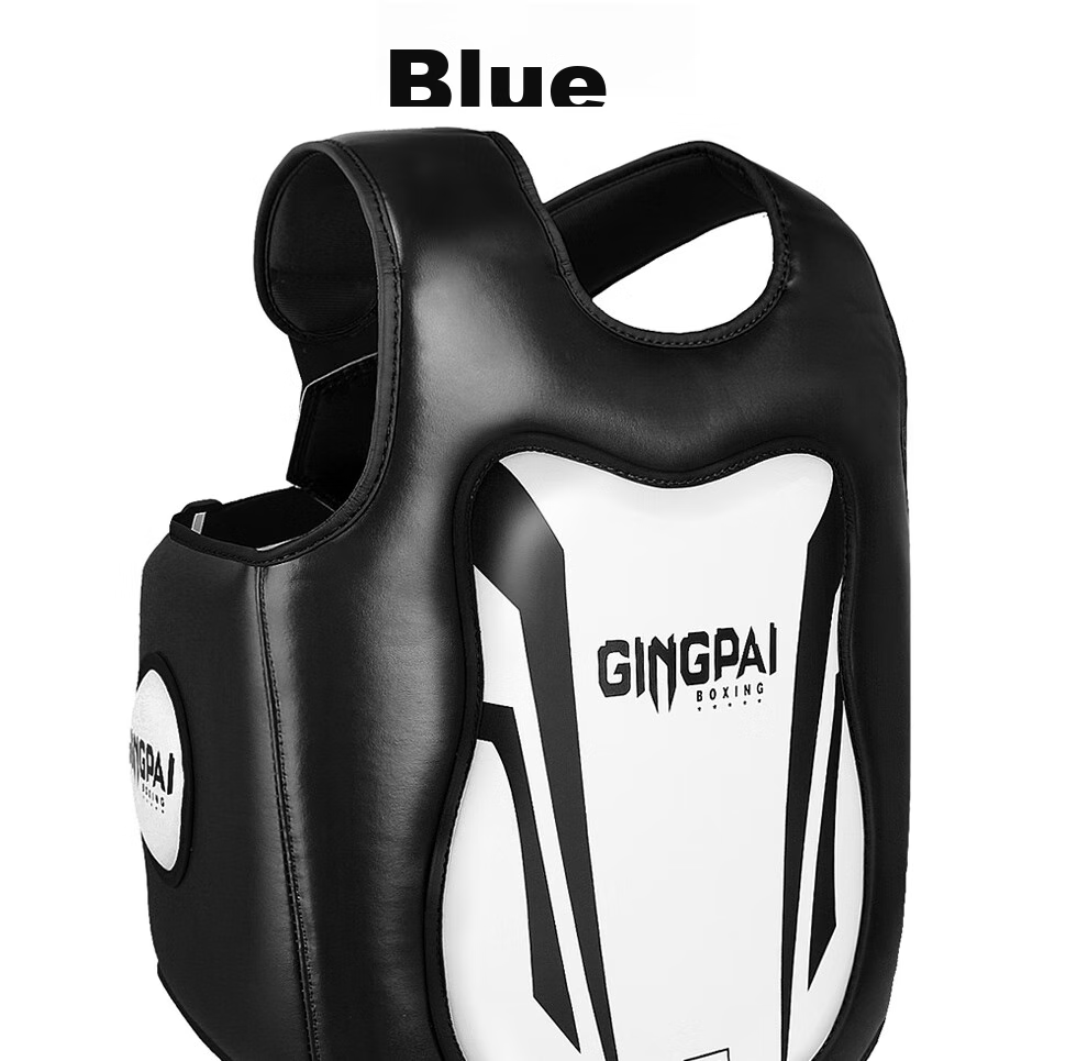 Jingpai Boxing And Kickboxing Chest Protector for Adults, Children, Boys And Girls, Professional Training, Competition, Thickened Armor, Blue, Size L 11