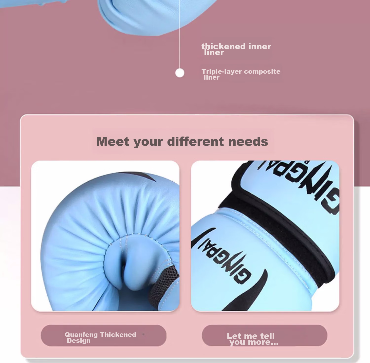 Jingpai Children's Sanda Fighting Target Foot Target Parent-Child Set, Home Exercise for Adults And Kids, Boxing Gloves, Sky Blue Color 5