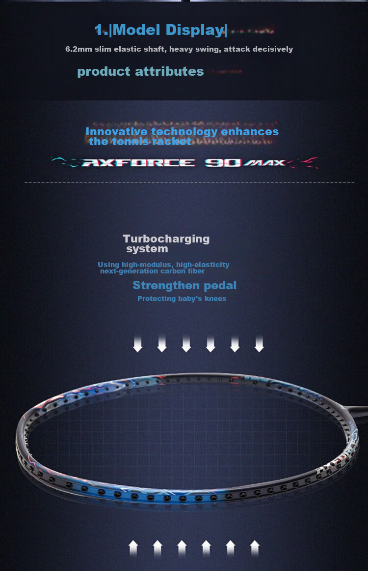 Li-Ning Badminton Racket, Leiting 90 Full Carbon Single Racket, Professional Competition-Grade Racket, Long Version 3U Unstrung Racket 5