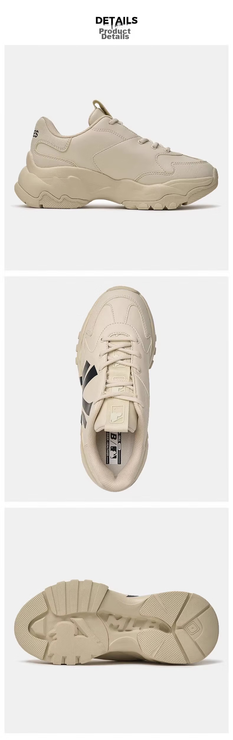 MLB Men's And Women's Retro Dad Shoes, Thick-Soled Height-Increasing Versatile Casual Sneakers 3ASHC104N-50BGS 9