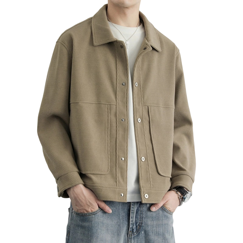 MARK FAIRWHALE Men's Spring Autumn Loose High-End Executive Business Casual Jacket Light Camel M
