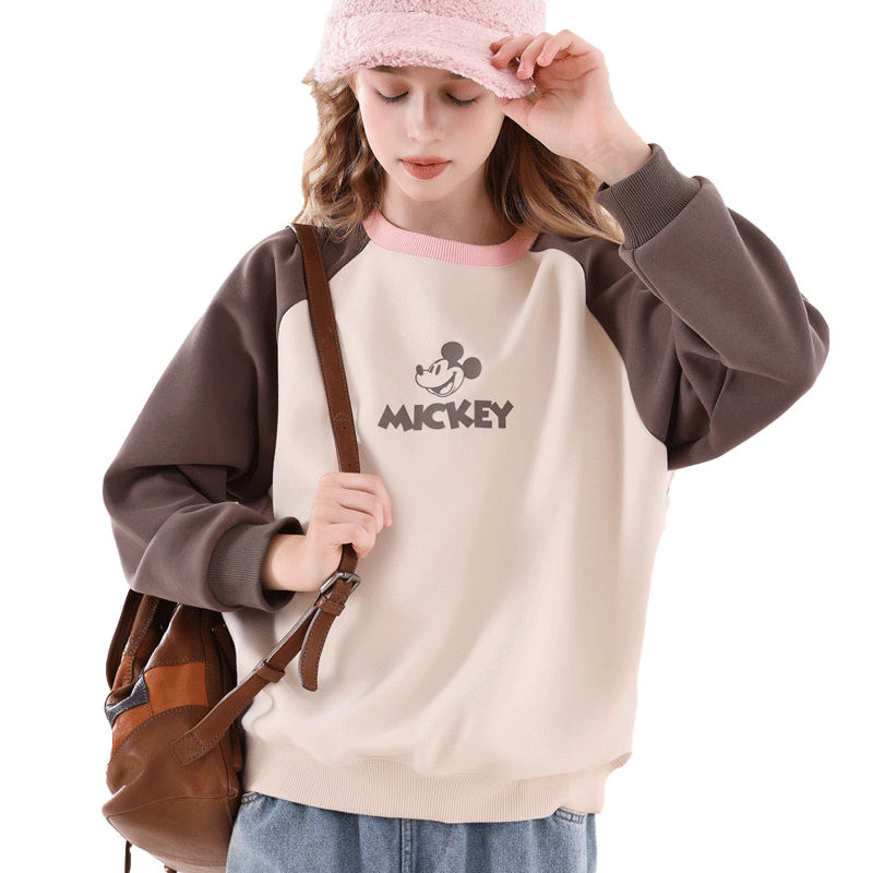 Disney Children's Sweatshirt, Girls' Autumn Top, Big Girls' Stylish Outerwear, DS022 Mocha Color, 165cm